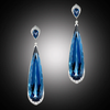 Vintage Blue Crystal Drop Earrings