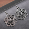 Vintage Flower Mandala Silver Earrings