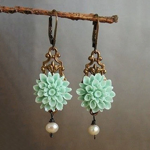 Boho  with Turquoise Flower and Pearl