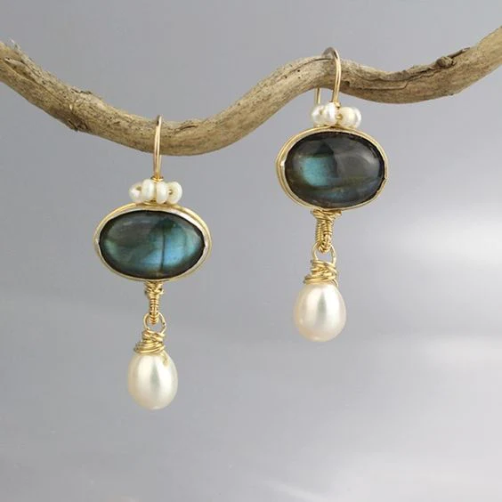 Vintage Pearl & Blue Stone