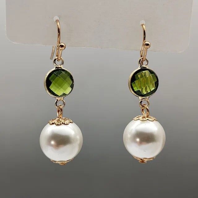 Vintage Olive Crystal Pearl