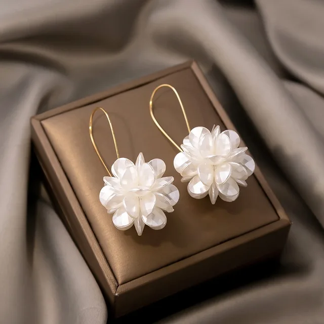 Elegant White Blossom Earrings