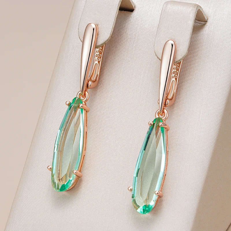 Elegant Green Crystal Dangling Earrings