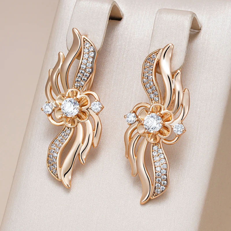 Elegant Gold & Zirconia Earrings