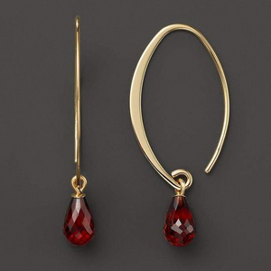 Vintage Red Crystal Gold Earrings