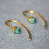 Vintage Turquoise Diamond Golden Earrings