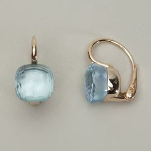 Vintage Blue Inlaid Zirconia Earrings