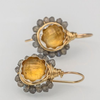 Vintage Orange Crystal Gold Earrings