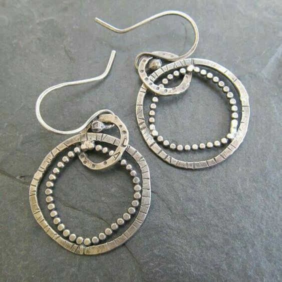 Vintage Silver Hoop Earrings