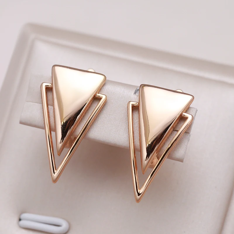 Elegant Golden Triangle Earrings