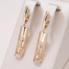 Elegant Rectangular Hollow Gold Earrings