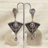 Vintage Purple Zirconia Silver Earrings