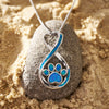 Oceanic Opal Paw Pendant in Silver