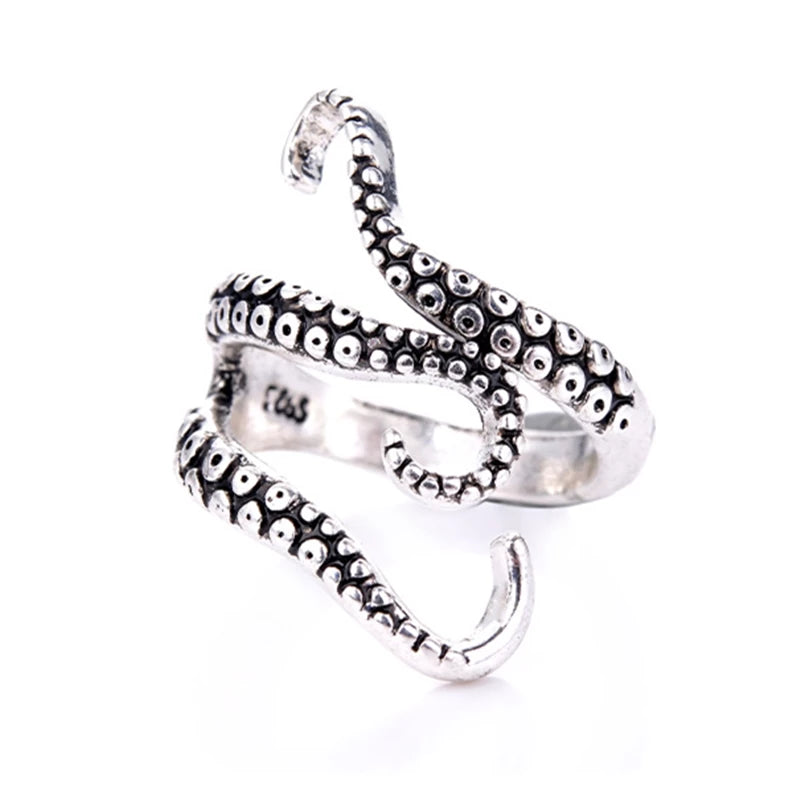 Tentacles Adjustable Silver Ring