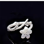 White Natural Jade Ring in Sterling Silver