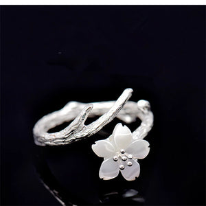 White Natural Jade Ring in Sterling Silver