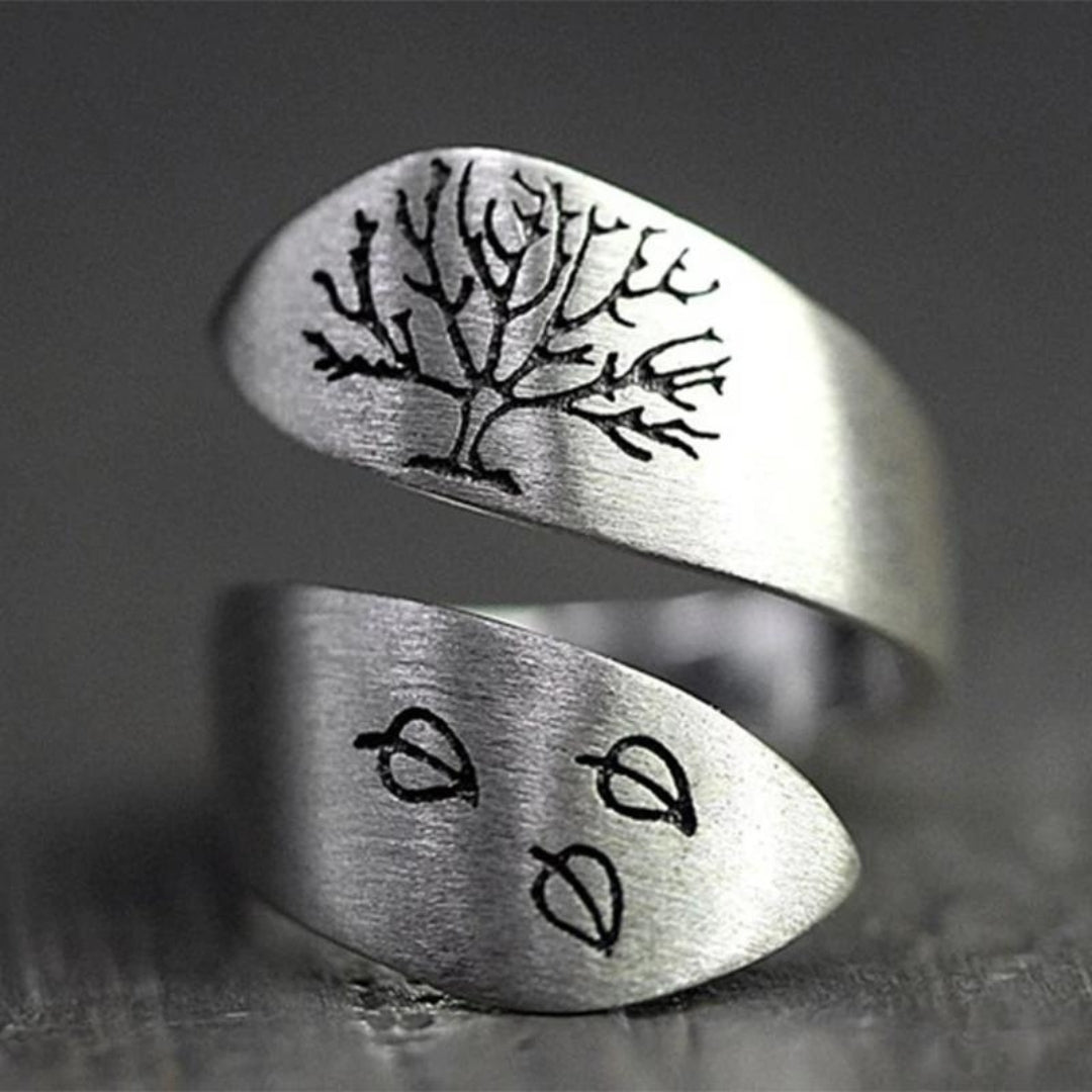 Tree of Life Adjustable Ring in Sterling Silver