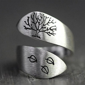 Tree of Life Adjustable Ring in Sterling Silver