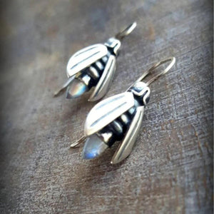 Boho bee earrings in silver