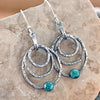 Vintage spiral opal and silver earrings