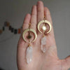 Quartz Boho Earrings in Gold