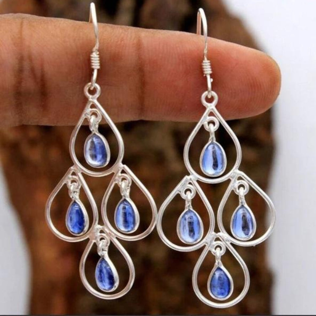 Sterling Silver Crystal Rain Earrings