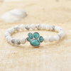 Oceanic Paw Bracelet with Turquoise Opal and White Stones