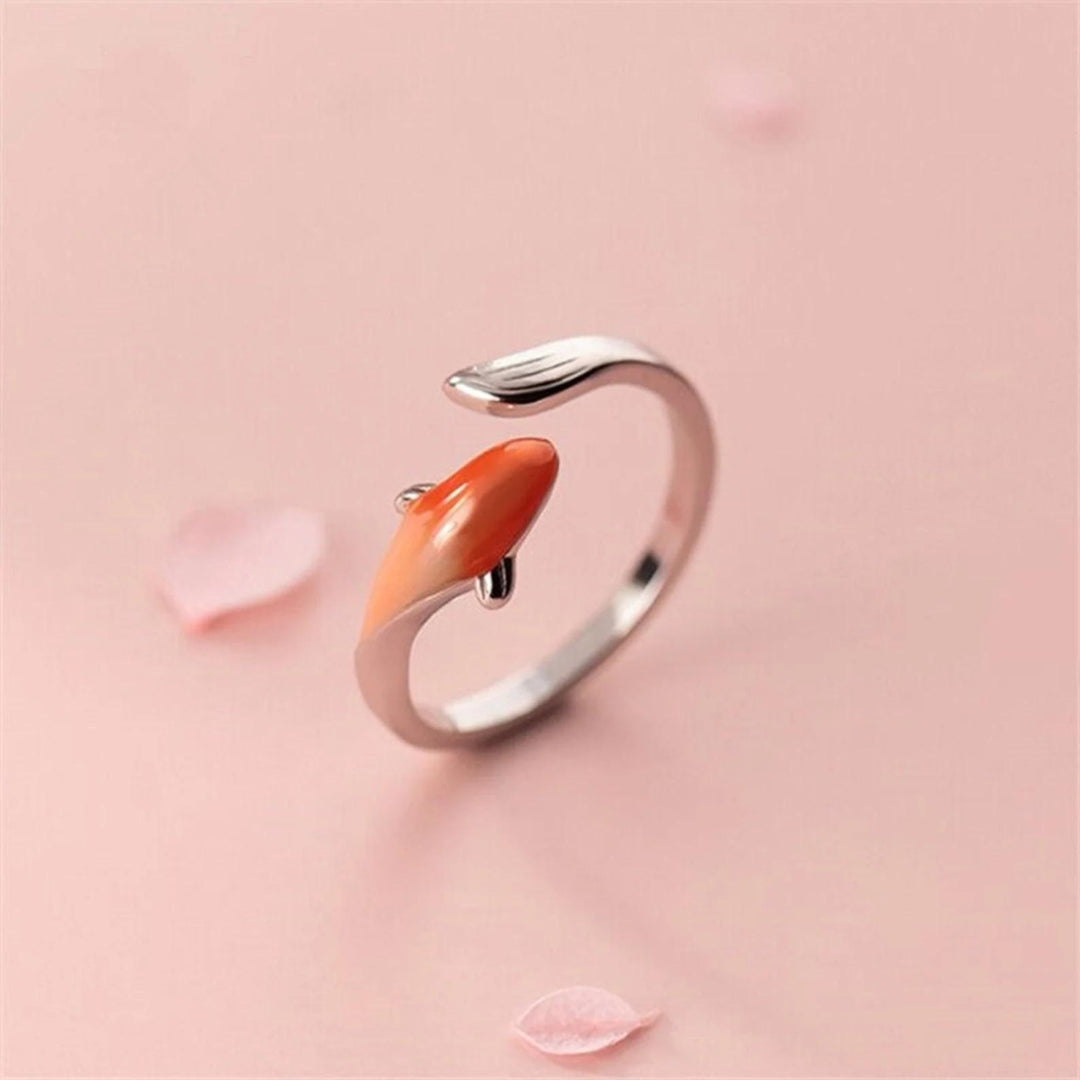 Adjustable Goldfish Ring in Silver