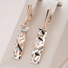 Rectangular Pendant Earrings with Rose Gold and Silver