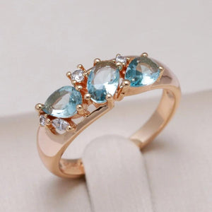Blue Zirconia Ring in Gold