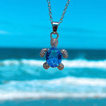 Blue Opal Sea Turtle Necklace