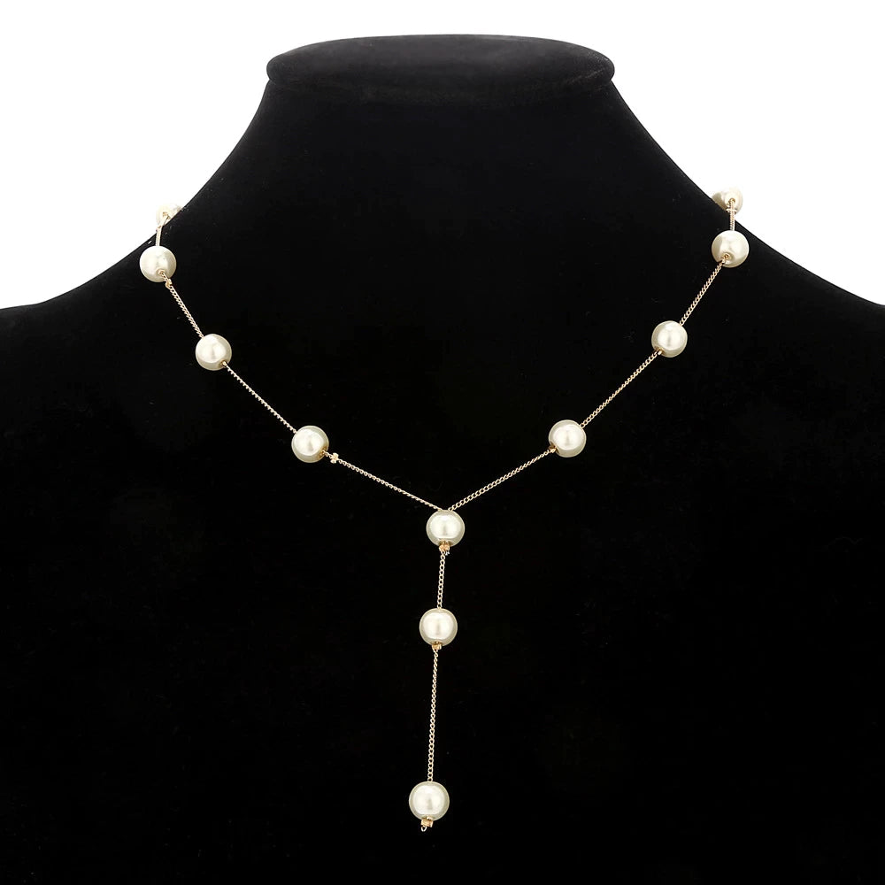 Three Piece Elegant Pearl Set in Gold