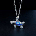 Blue Opal Sea Turtle Necklace