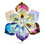 Shining Glass Flower Brooches