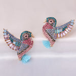 Multicoloured Zirconia Bird Earrings