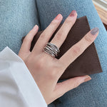 925 Sterling Silver Adjustable Layered Ring