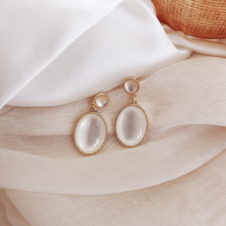 Moonstone Earrings in Gold