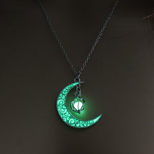 Luminous Crescent Necklace in Silver