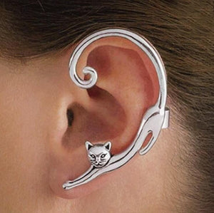 Silver Luxury Cat Earring