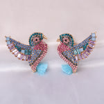 Multicoloured Zirconia Bird Earrings