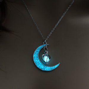 Luminous Crescent Necklace in Silver