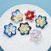 Shining Glass Flower Brooches