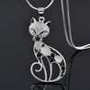 Cats of Love Necklace in Sterling Silver and Zirconia Encrusted