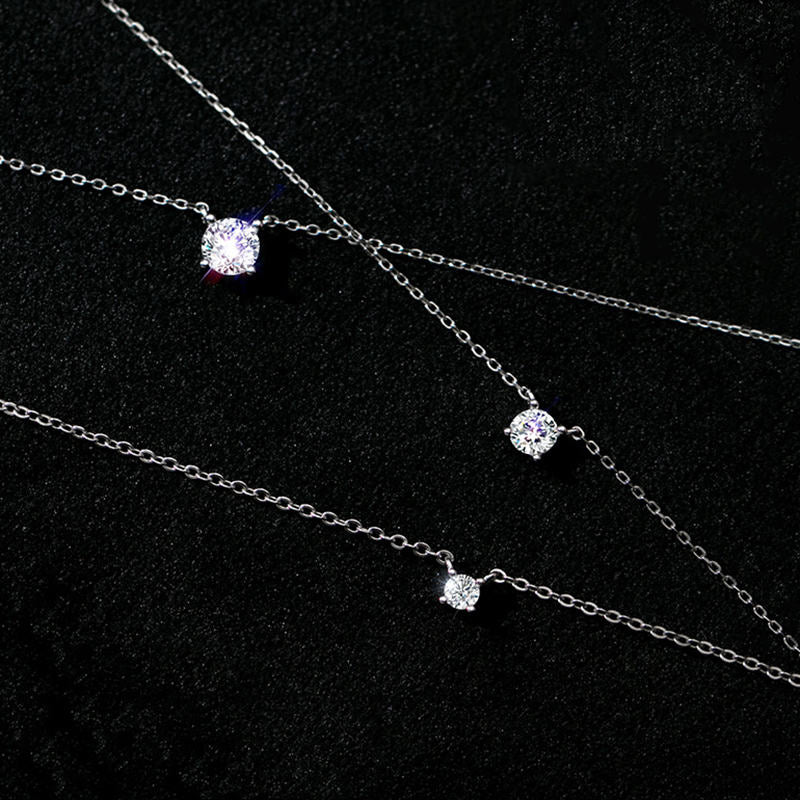 925 sterling silver necklace with zircons