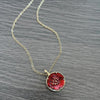 Red Vintage Necklace in Gold
