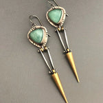 Green Resin Stone Boho Ethnic Earrings