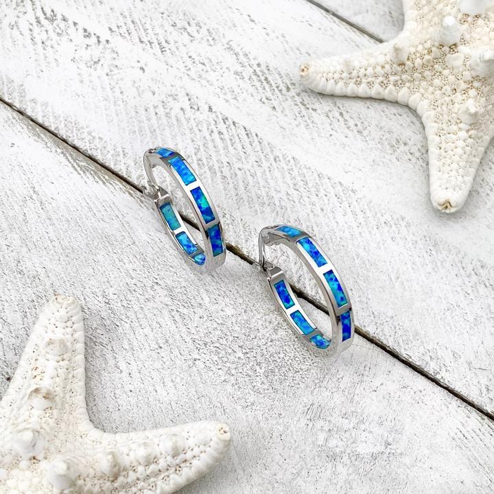 Luxury Silver and Opal Ocean Inspired Earrings
