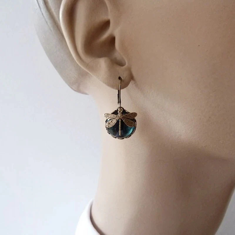 Spherical Dragonfly  in Antique Gold
