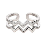 Adjustable Double Wave Ring