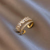 Adjustable Zirconia Crown Ring in Gold